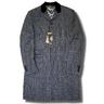 View Item New Gabicci Vintage Mod Skin Wool Long Overcoat Prince Wales Check Grey